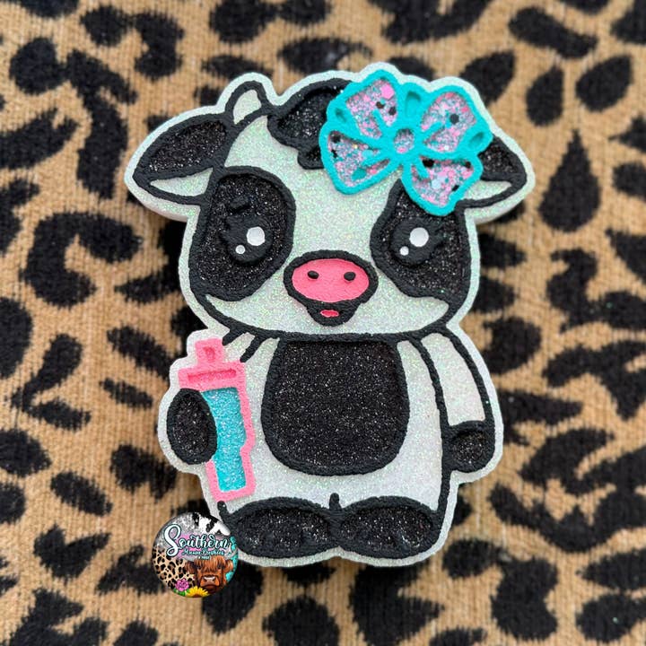 Boujee Cow With Bow Car Freshie for wholesale by Southern Mama Freshies & More