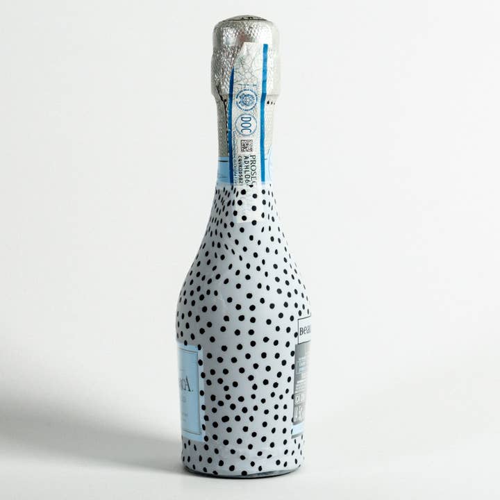 Beau Bottles - Wholesale Wine Gift Bag - Beau Bottles Black and White Dots - MINI Prosecco Collection - Six Pack4