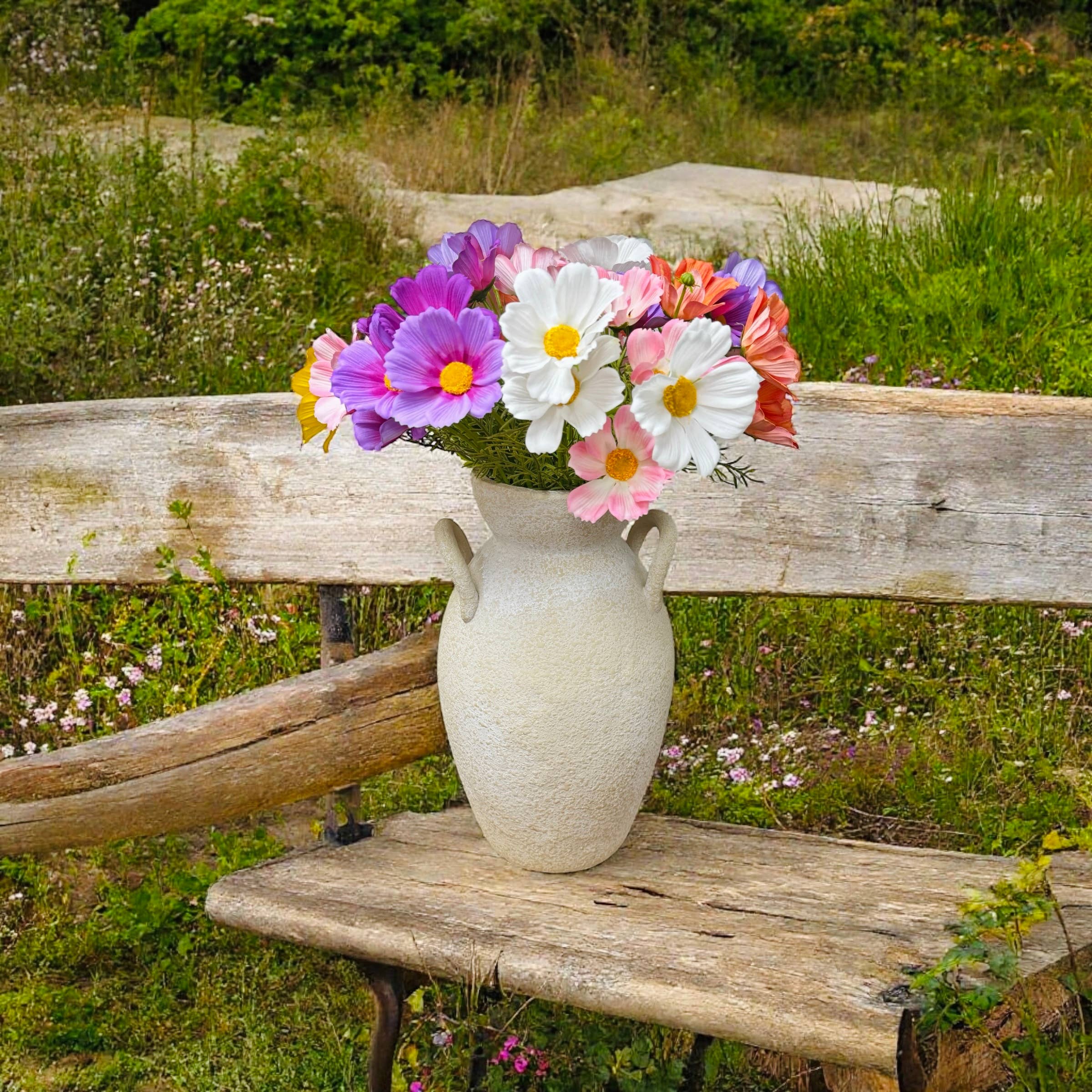 Angel Isabella - Vente Fleurs artificielles - Fleurs de cosmos réalistes de 20" - couleurs vives et réalistes6