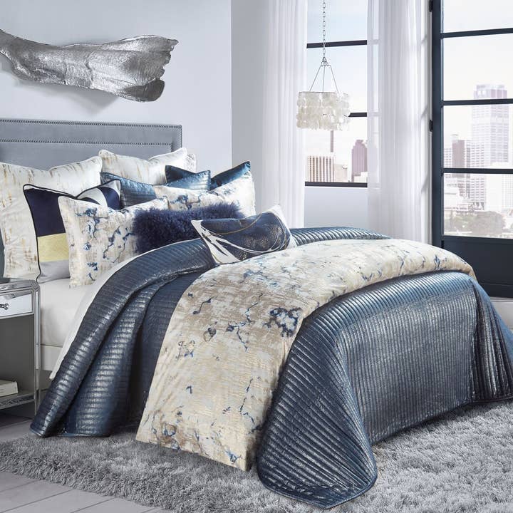 Conjunto de edredons Maya Navy e Silver por atacado de Cloud 9 Design