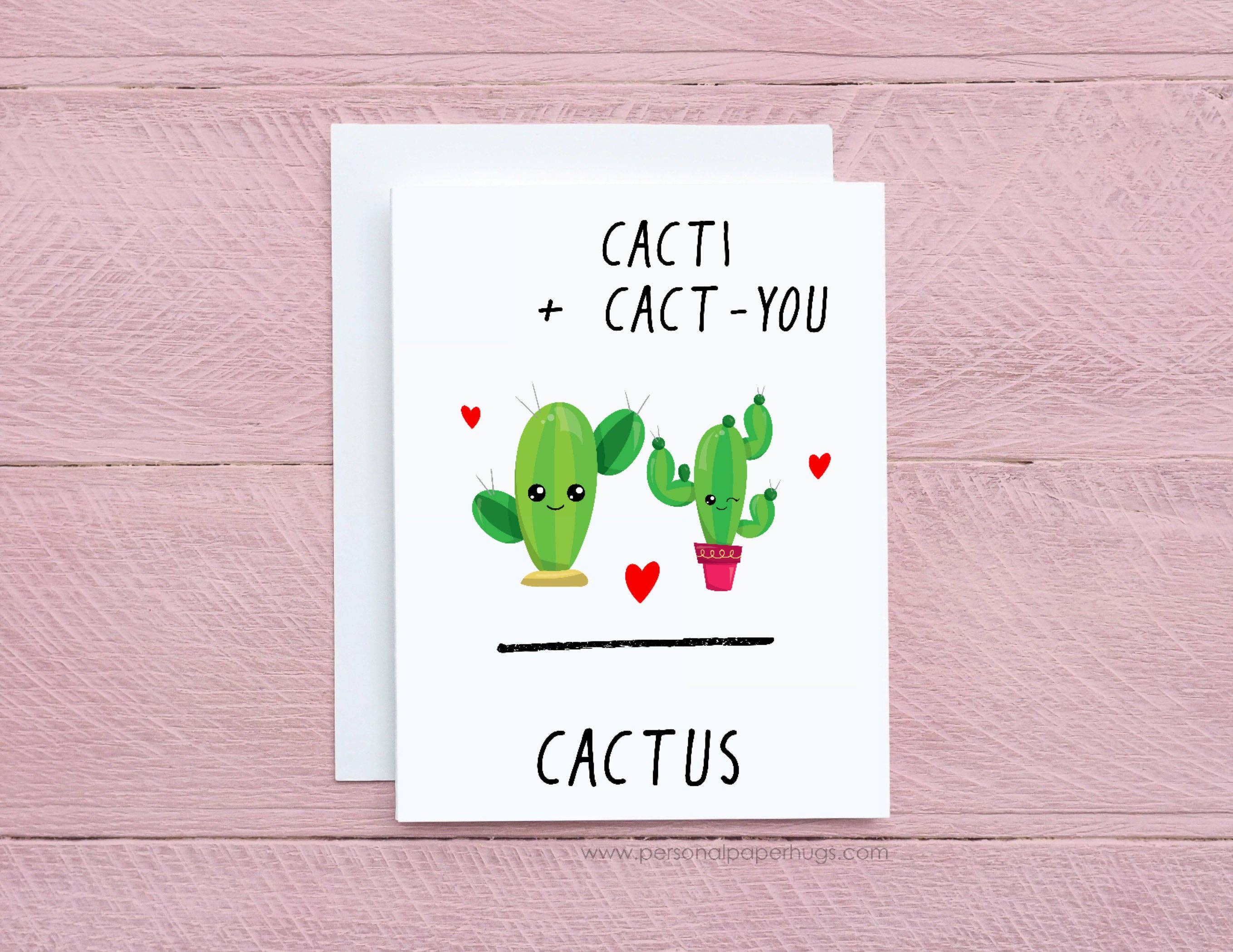 Personal Paper Hugs - Wholesale Love Card - Cute Cactus Card Long Distance Relationship Card Succulent Card Funny Love You Card Cute Love Card Anniversary Card Funny Cacti Card