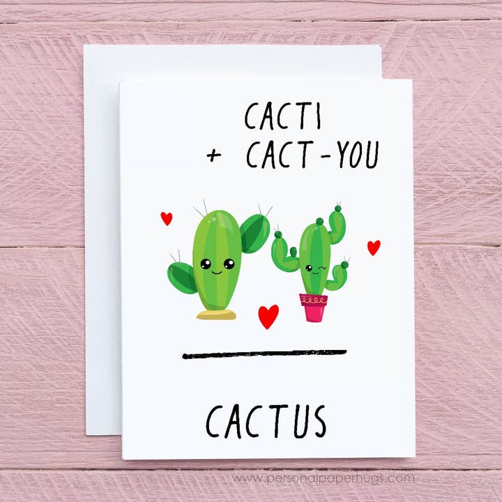 Personal Paper Hugs - Wholesale Love Card - Cute Cactus Card Long Distance Relationship Card Succulent Card Funny Love You Card Cute Love Card Anniversary Card Funny Cacti Card0