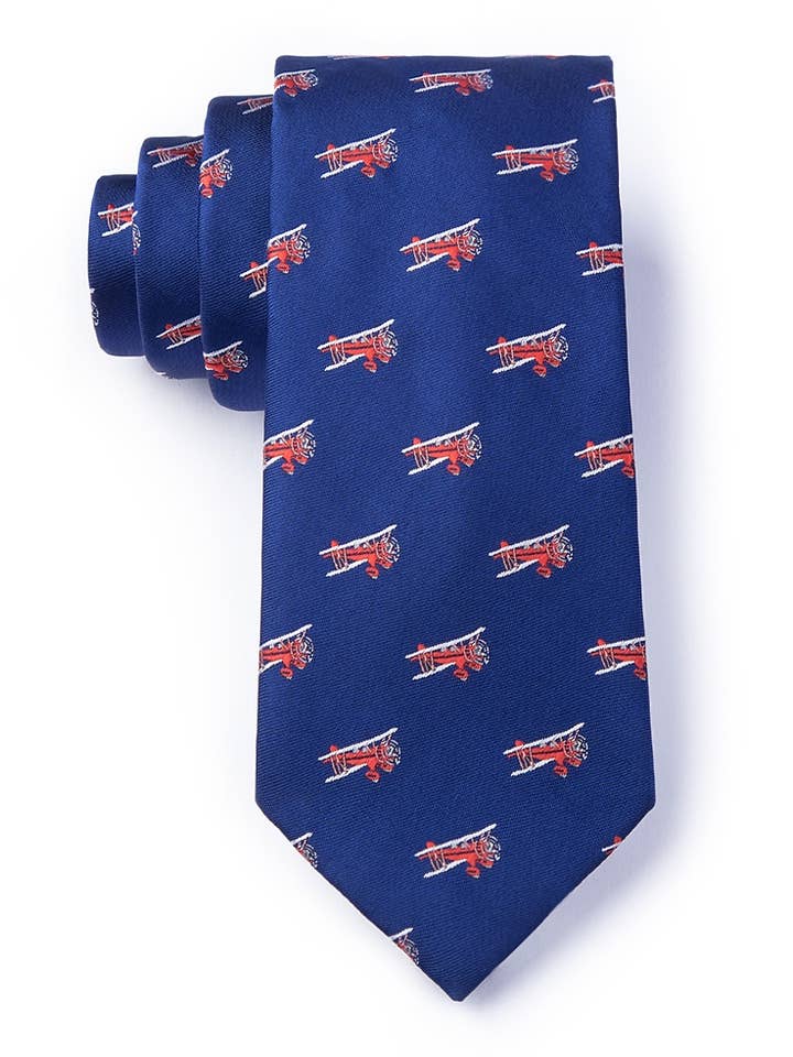 Biplanes Tie by Wild Ties - Red Microfiber for wholesale by Wild Ties