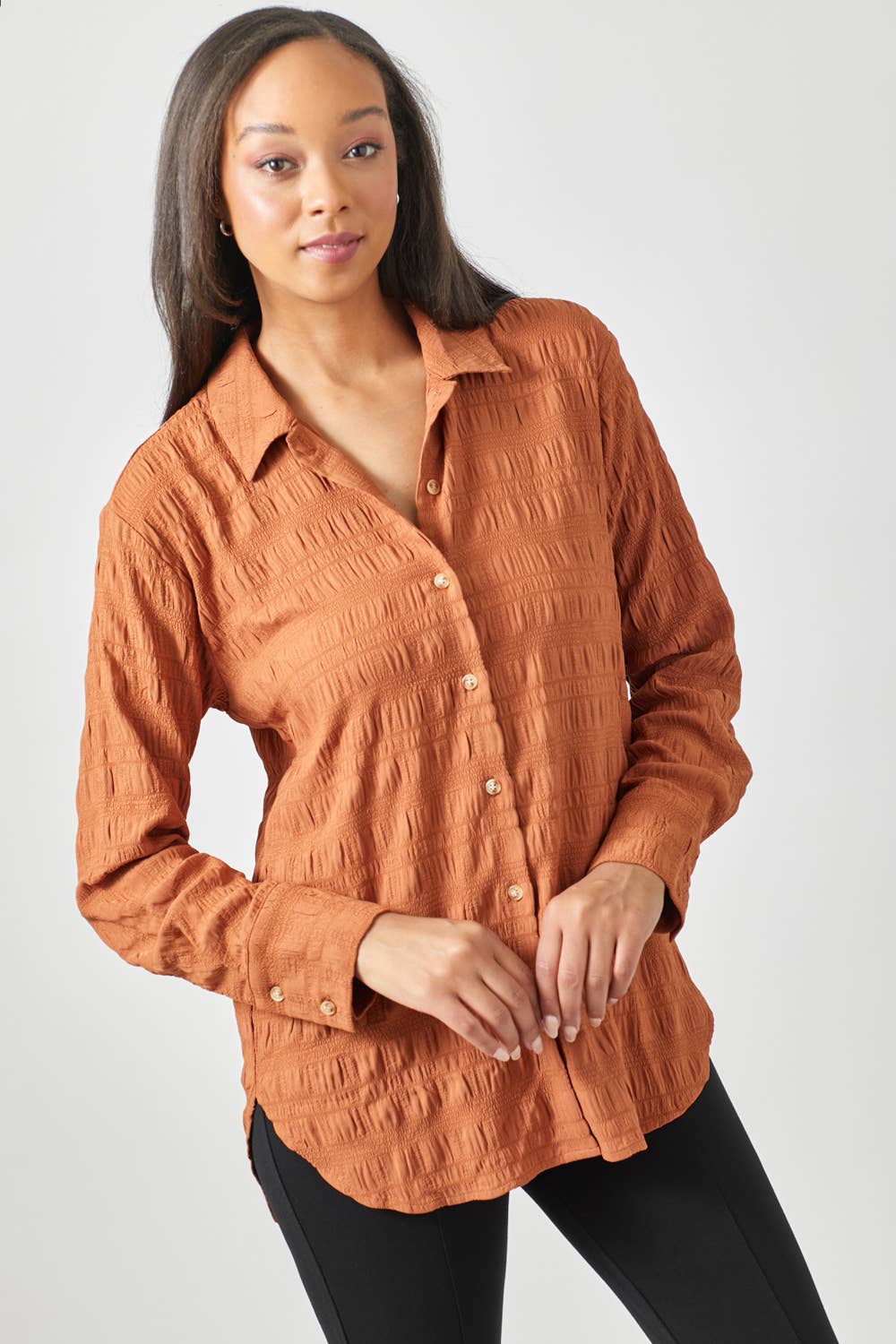 Mystree - Wholesale Button Down Shirt - Women's - 60209 Textured Button Down Shirt32