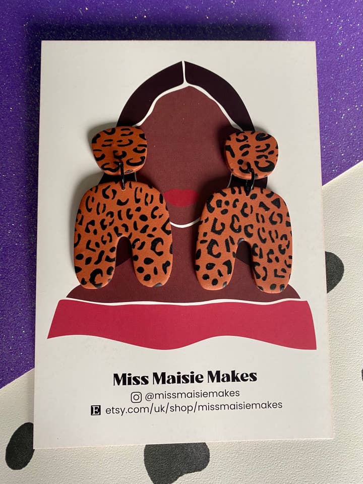 Brincos de argila polímero de arco volumoso - escolha de 2 padrões por atacado de Miss Maisie Makes