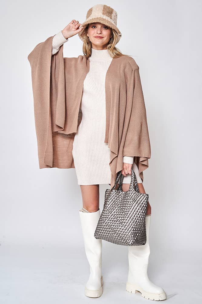 Hana - Venta al por mayor Poncho - Mujer - Ruana sólida con correa para el hombro73