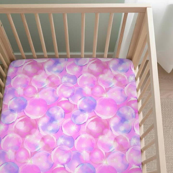 Wicked Cute | Bubbles | Bamboo Crib Sheet for wholesale by Little Popp Crew