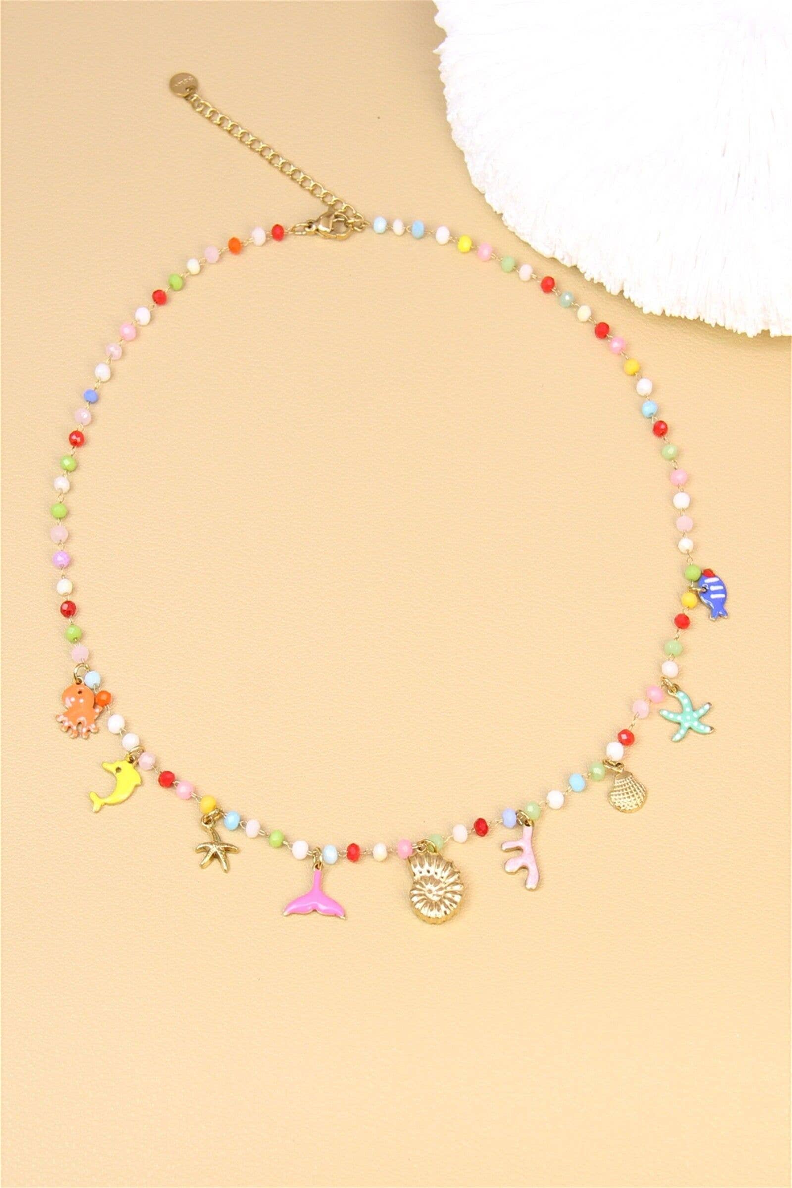 BELLISSIMA BIJOUX - Wholesale Kids Necklace - Kids - Ocean Pop Necklace Marine Charms & Stainless Steel Beads2