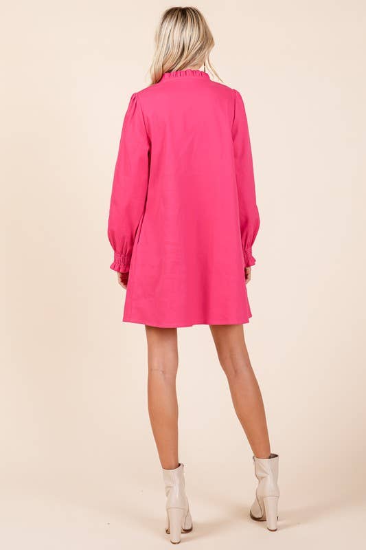 GeeGee x Lovelo - Wholesale Dress - Women's - Plus Smocked Shirt Mini Dress, MD50956PL.5
