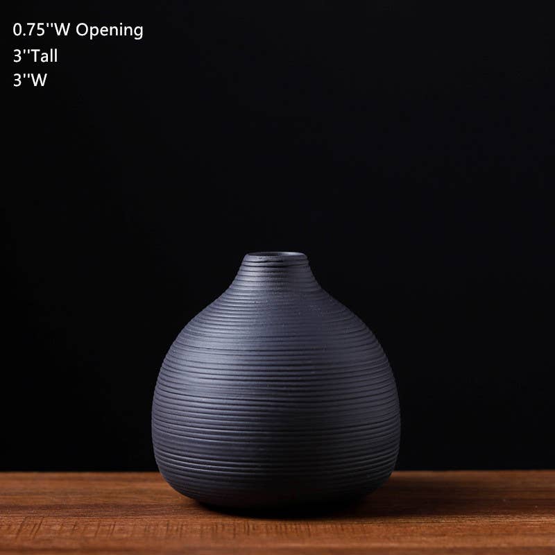 Sweet Home Deco – Großhandel Vasen – Keramische Blütenvasen, schlichte Blumenvase in Weiß/Schwarz 6