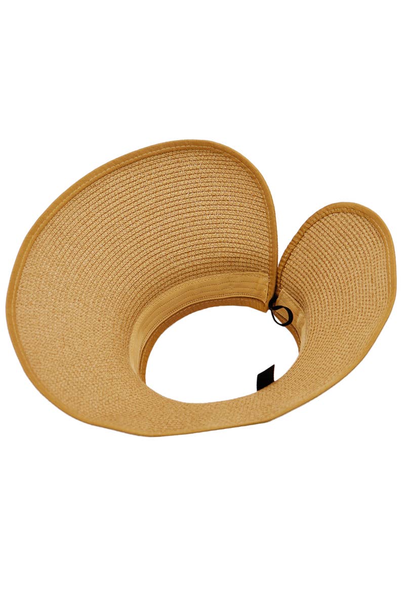 Assorted Pack And Go Paper Straw Wide Roll-up Sun Hat for wholesale on Faire8