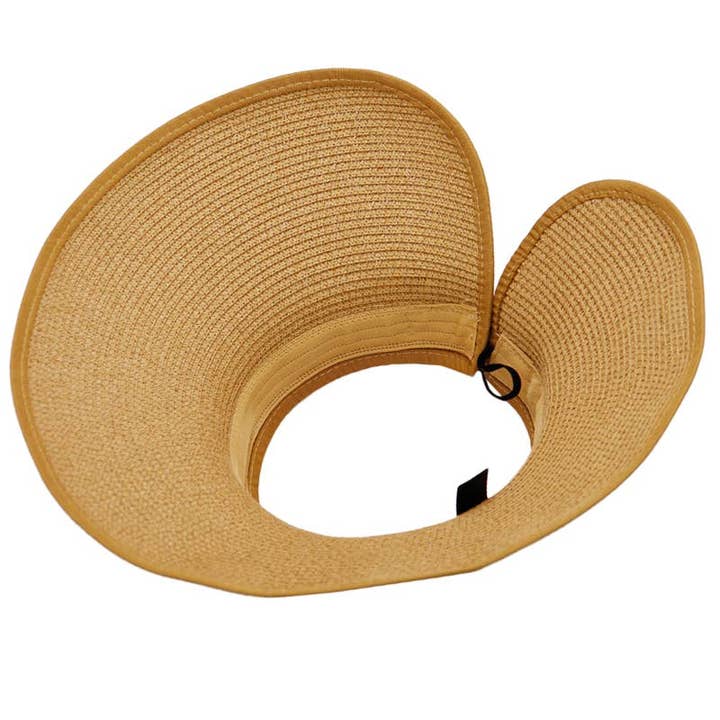 Assorted Pack And Go Paper Straw Wide Roll-up Sun Hat for wholesale on Faire8