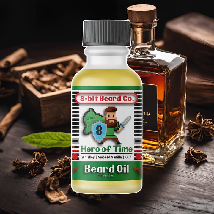 Hero of Time | Beard Oil - Woodsy Smoked Vanilla for wholesale by 8-bit Beard Co.