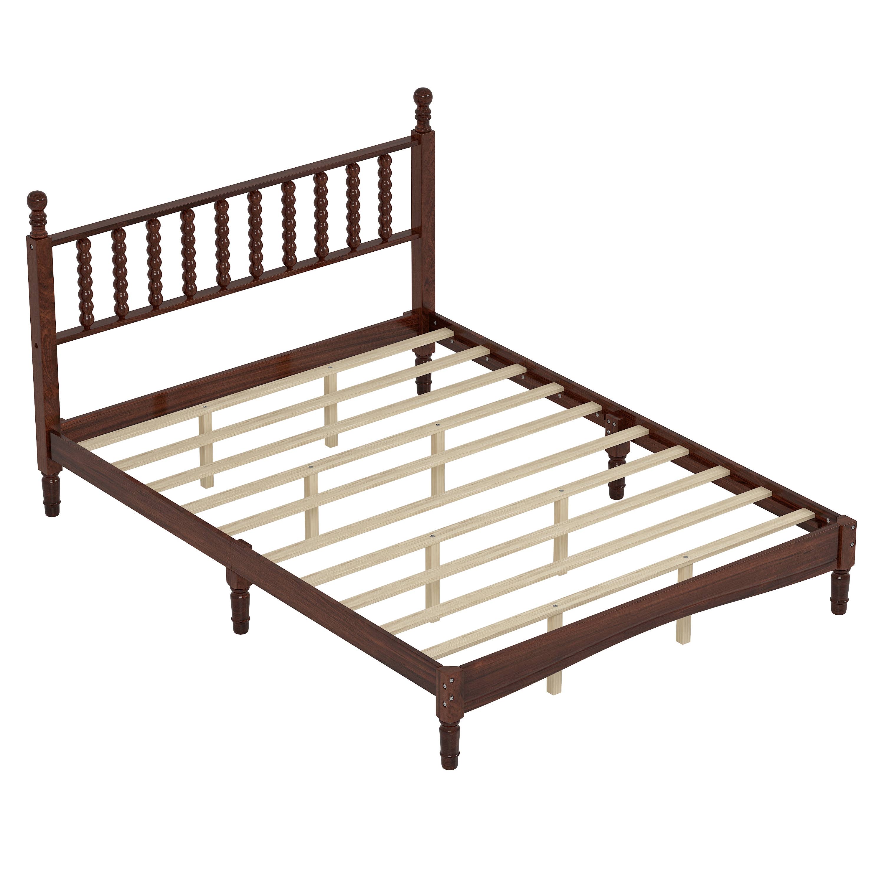 39F Inc. - Wholesale Bed - Retro Wood Platform Bed King/Queen/Full & Nightstand, Walnut12