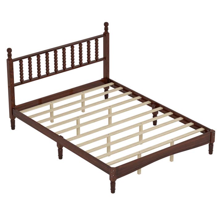 39F Inc. - Wholesale Bed - Retro Wood Platform Bed King/Queen/Full & Nightstand, Walnut12