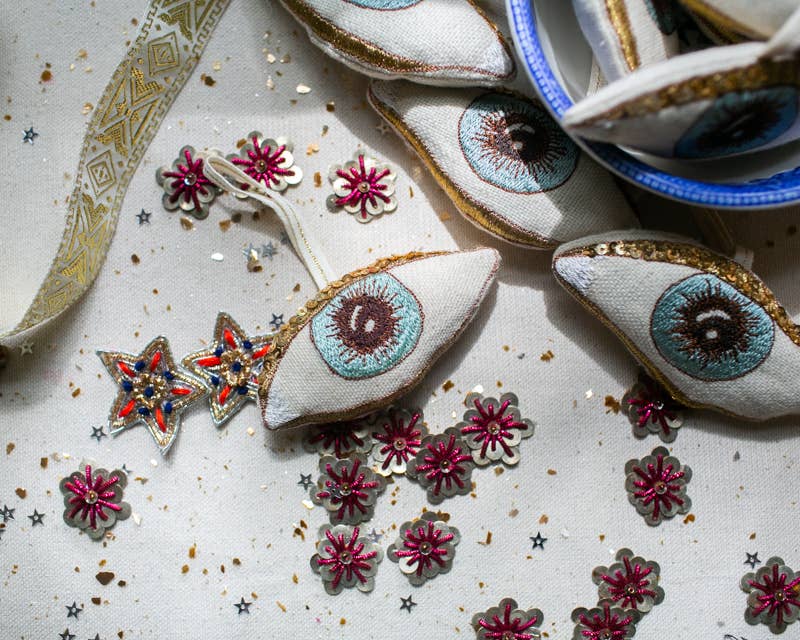 Skippy Cotton - Wholesale Ornament - Evil Eye, Cotton & Lavender stuffed Ornament, Token7