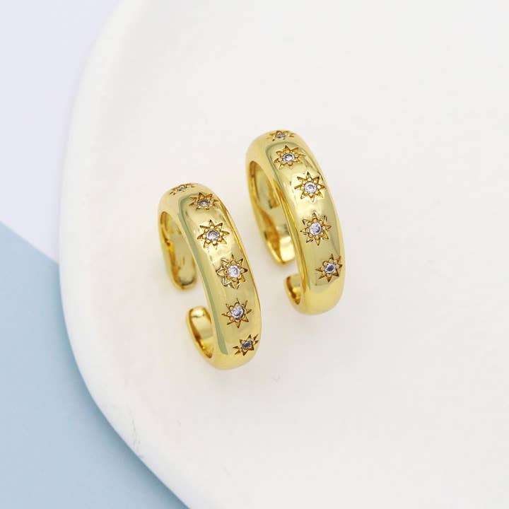 CZ North Star On Round Adjustable Ring, Sku#X333 for wholesale by BestBeads&Beyond