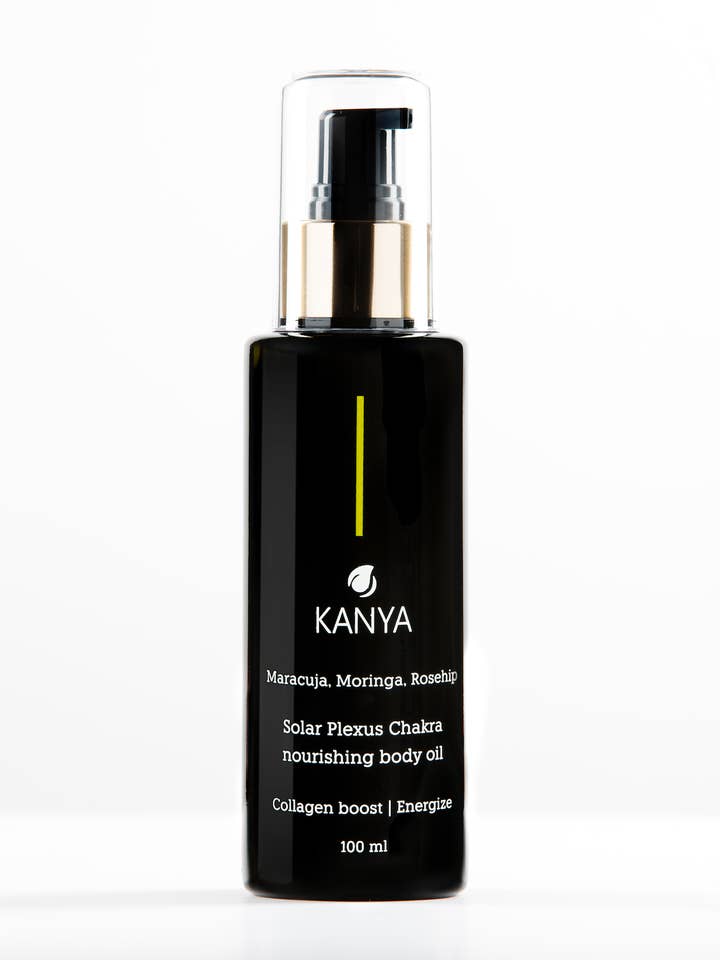 Huile nourrissante pour le corps Solar Plexus Chakra pour la vente par Kanya