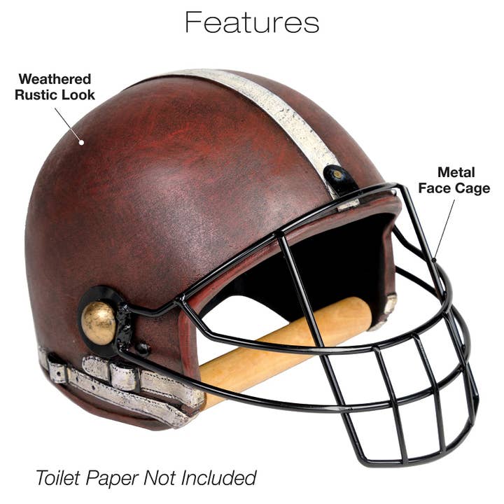 Brown Football Helmet Toilet Paper Holder: Rustic Bathroom Decor for wholesale on Faire