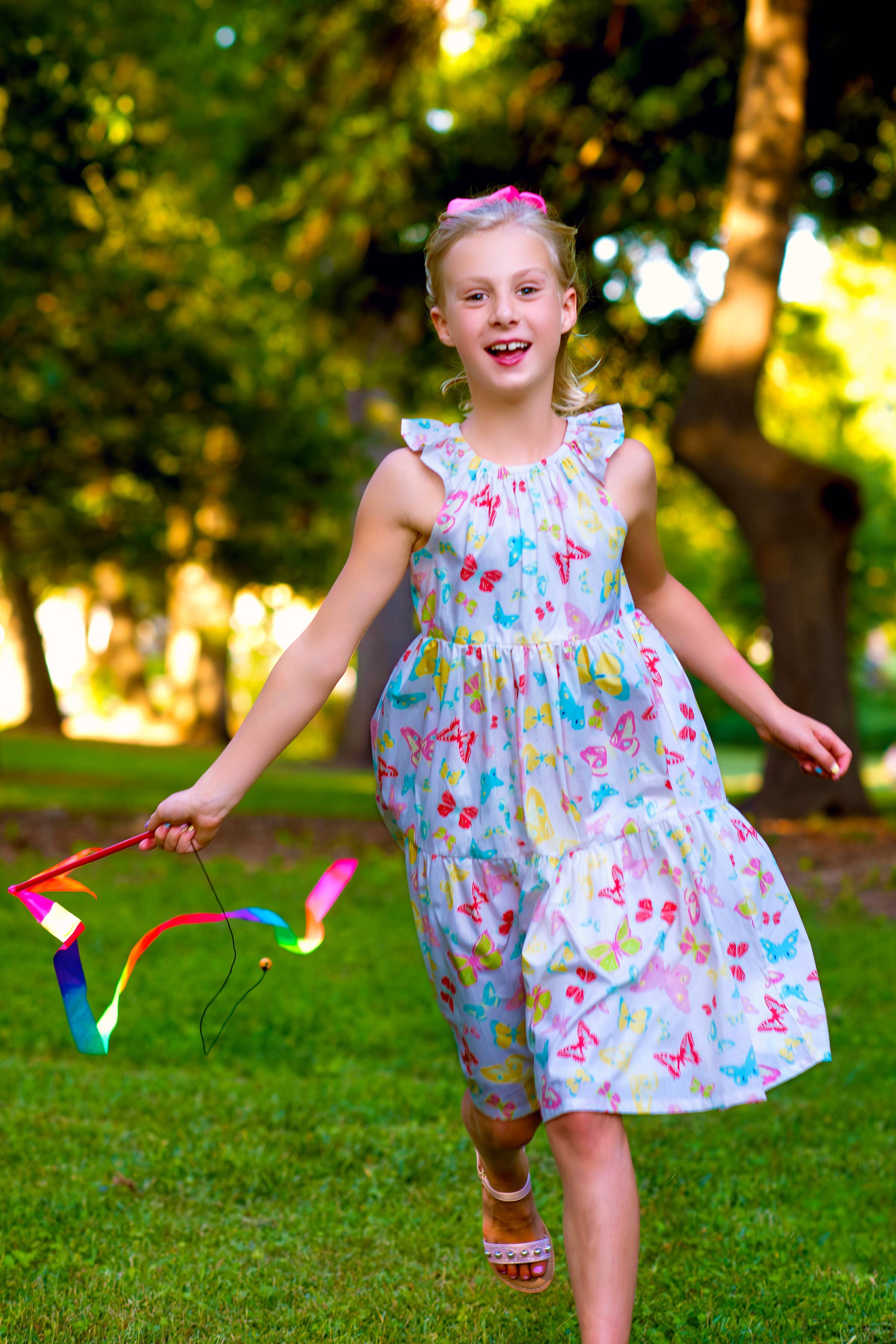 Minna - Wholesale Dress - Kids - Tiered Twirl Dress - Butterfly Ballet Petal Pastels21