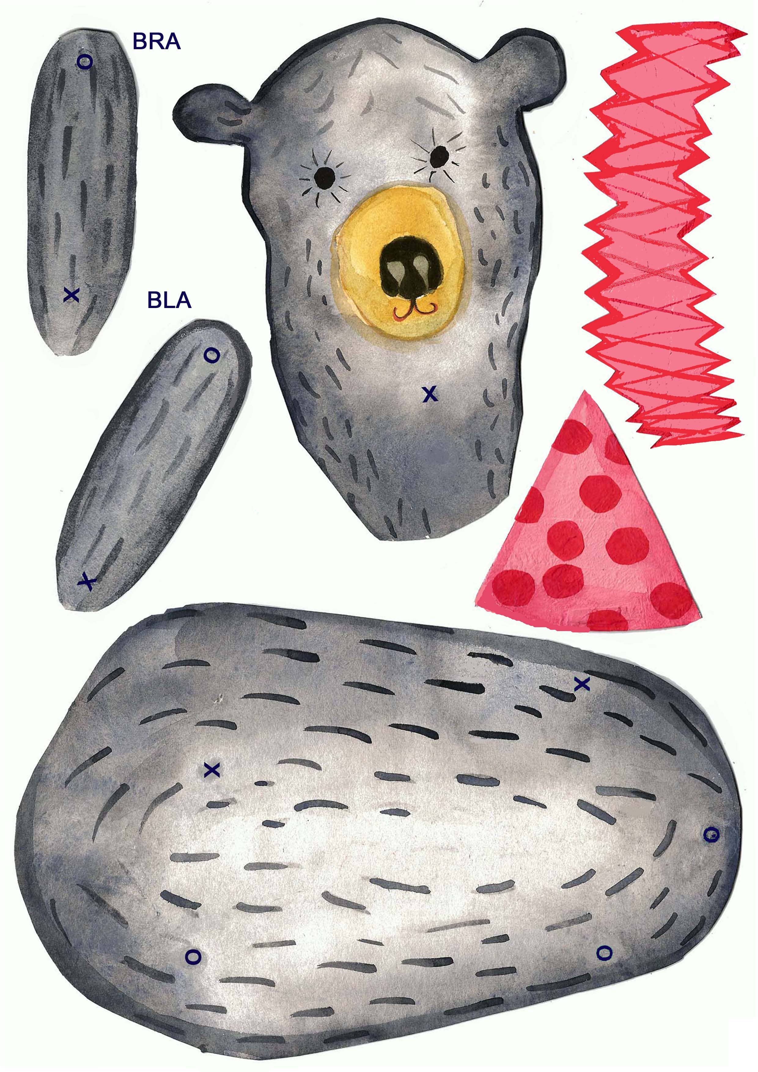 wini-tapp – wholesale DIY craft kit – Child – Cut and Make Circus Bear Puppet4