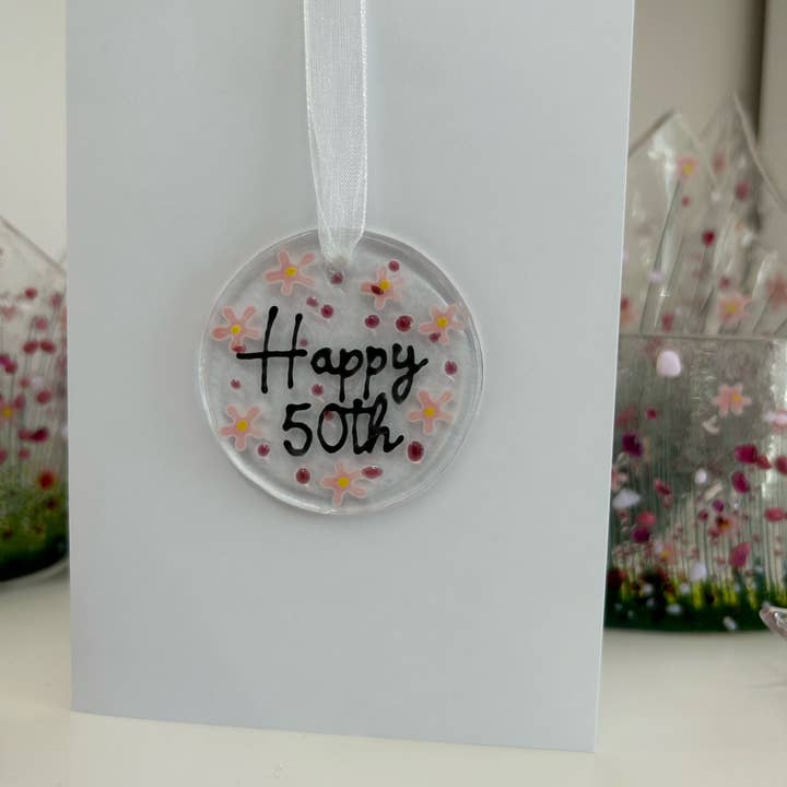 Pam Peters Designs - Wholesale Birthday Card - Handmade Fused Glass - Big Birthday Card