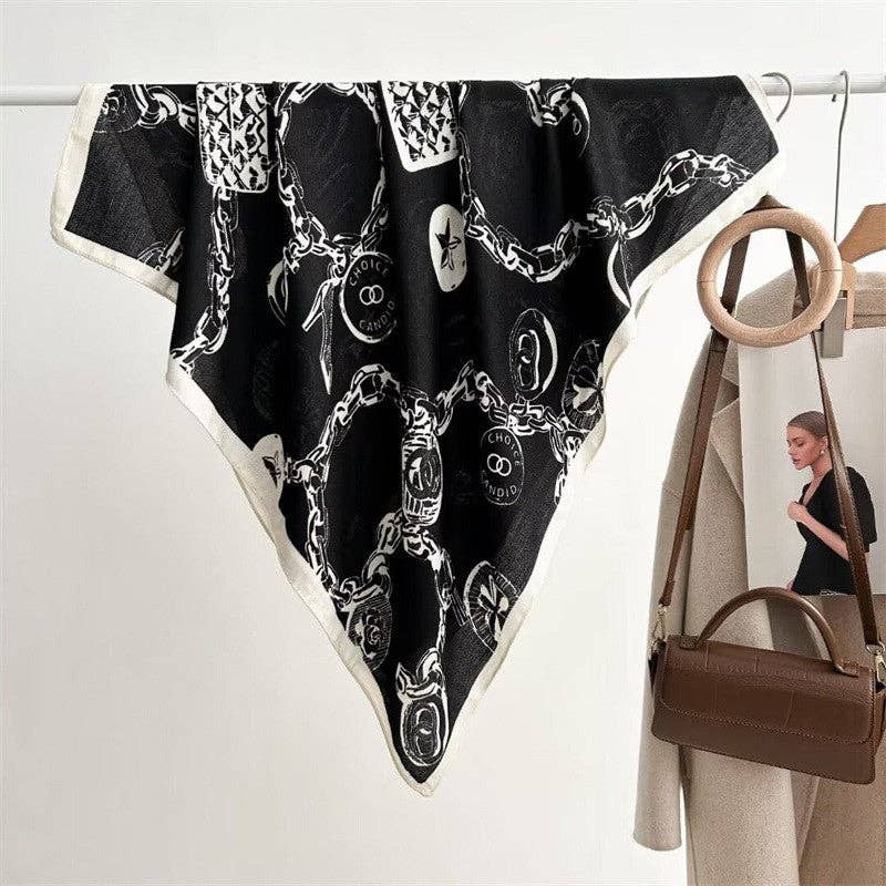 Sheer Trend - Wholesale Scarf - Women's - Vintage Floral Print Silk Scarf - Stylish And Versatile7