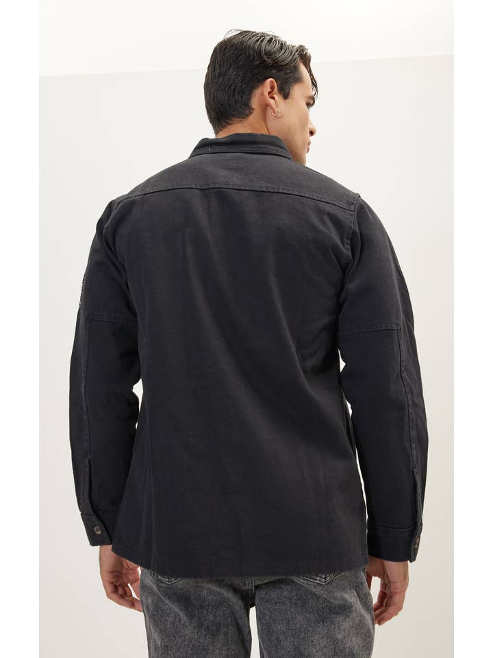 Utilitarian Shirt Jacket - Black for wholesale on Faire3