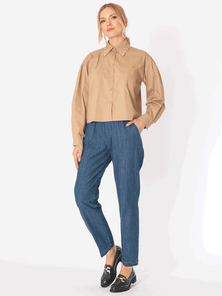 Shirt With Rhinestone 71% Co 25% Pa 4% Ea for wholesale by Siste's S.p.A.