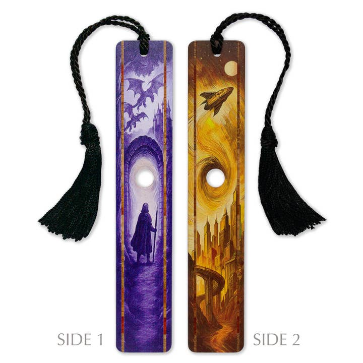 Mitercraft - Wholesale Bookmark - Sci-Fi Wooden Bookmark – Time Travel Wormhole Portal1