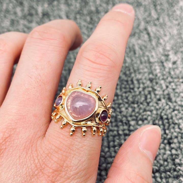 Mio Queena - Wholesale Cocktail/Statement Ring - Multi-style Vintage Inlaid Stone Rings - CS