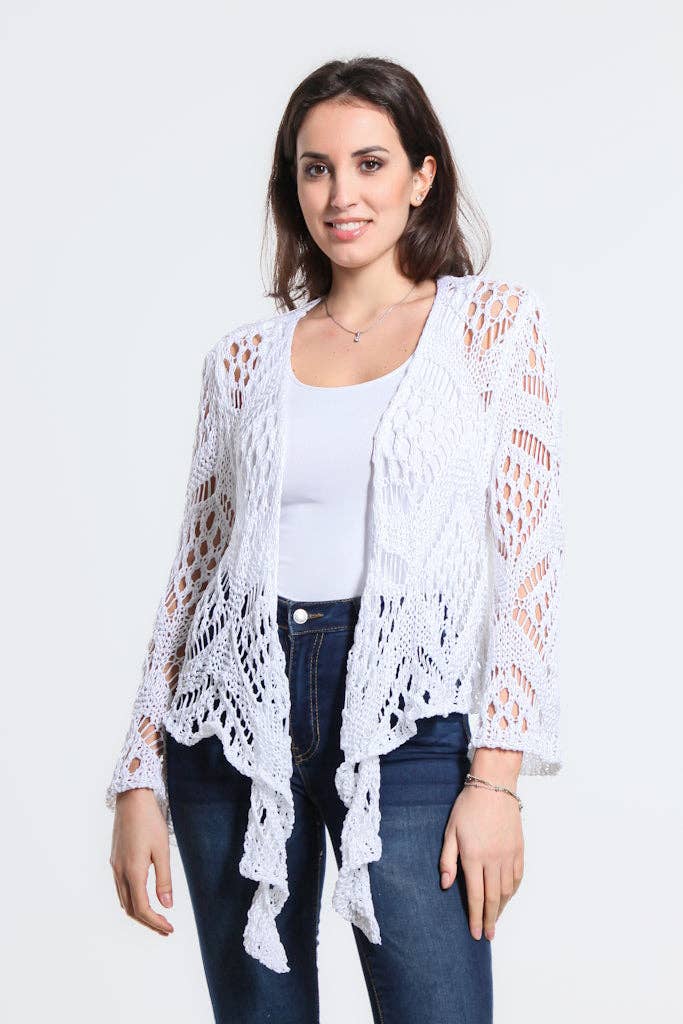 TINA Stephens Italy/Tees By Tina - Vente Cardigan – femme - Boléro Kandra en tricot ouvert à nouer sur le devant (CLS303)4