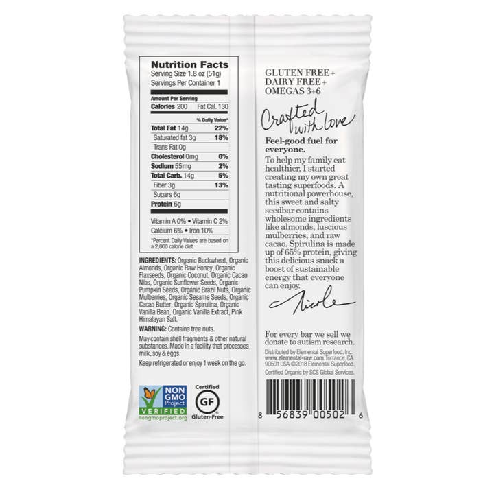 Elemental Superfood - Wholesale Snack Bar - Mulberry Cacao + Spirulina2