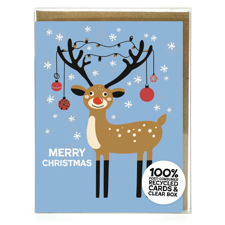 Red Nose Reindeer Christmas Cards Box Set for wholesale by Scarecrow & Nut Tree