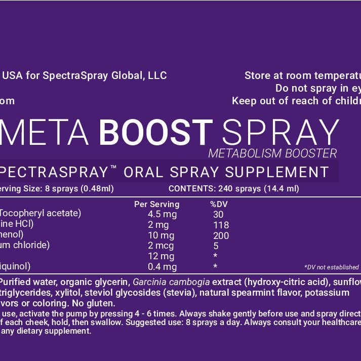 SpectraSpray Global - Wholesale Oral Supplement/Vitamin - MetaBoost Metabolic Booster Oral Supplement3