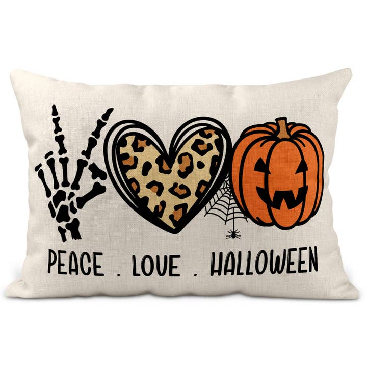 Colección de Cojines Espeluznantes de Halloween Paz Amor Halloween para venta al por mayor de Noble & Page
