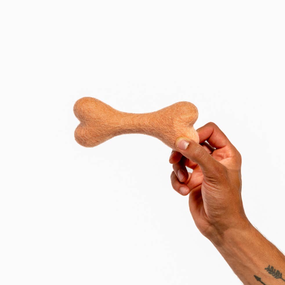 Awoo - Wholesale Pet Toy - Dog - Bone Felt Wool Toy - Casepack1