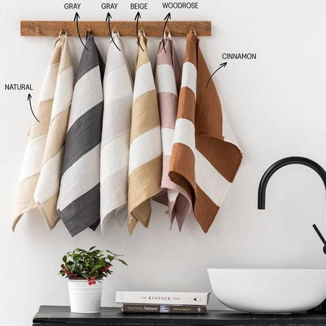 MagicLinen - Wholesale Tea Towel - Striped Linen Tea Towel | Kitchen towel Zero-waste