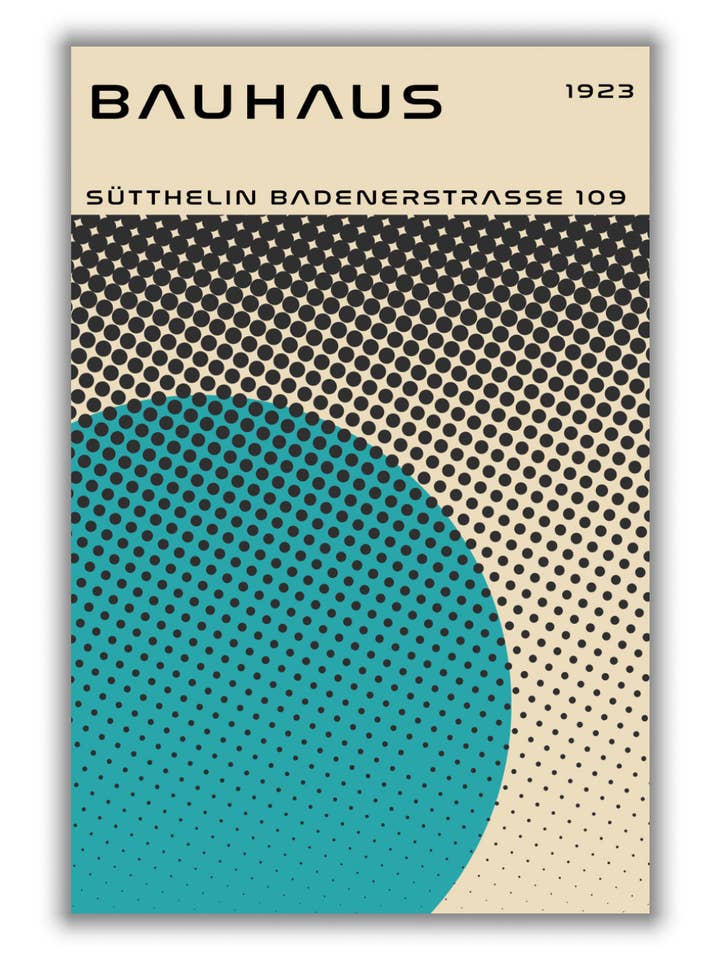 bauhaus geometric teal vibe II for wholesale by Stanley Print House