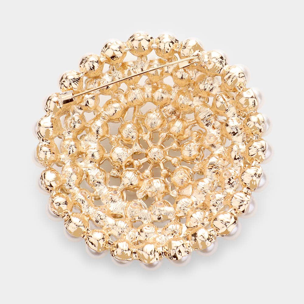 Sensibling Corp. – Großhandel Broschen – Perlen-Cluster-Rundnadel-Brosche1