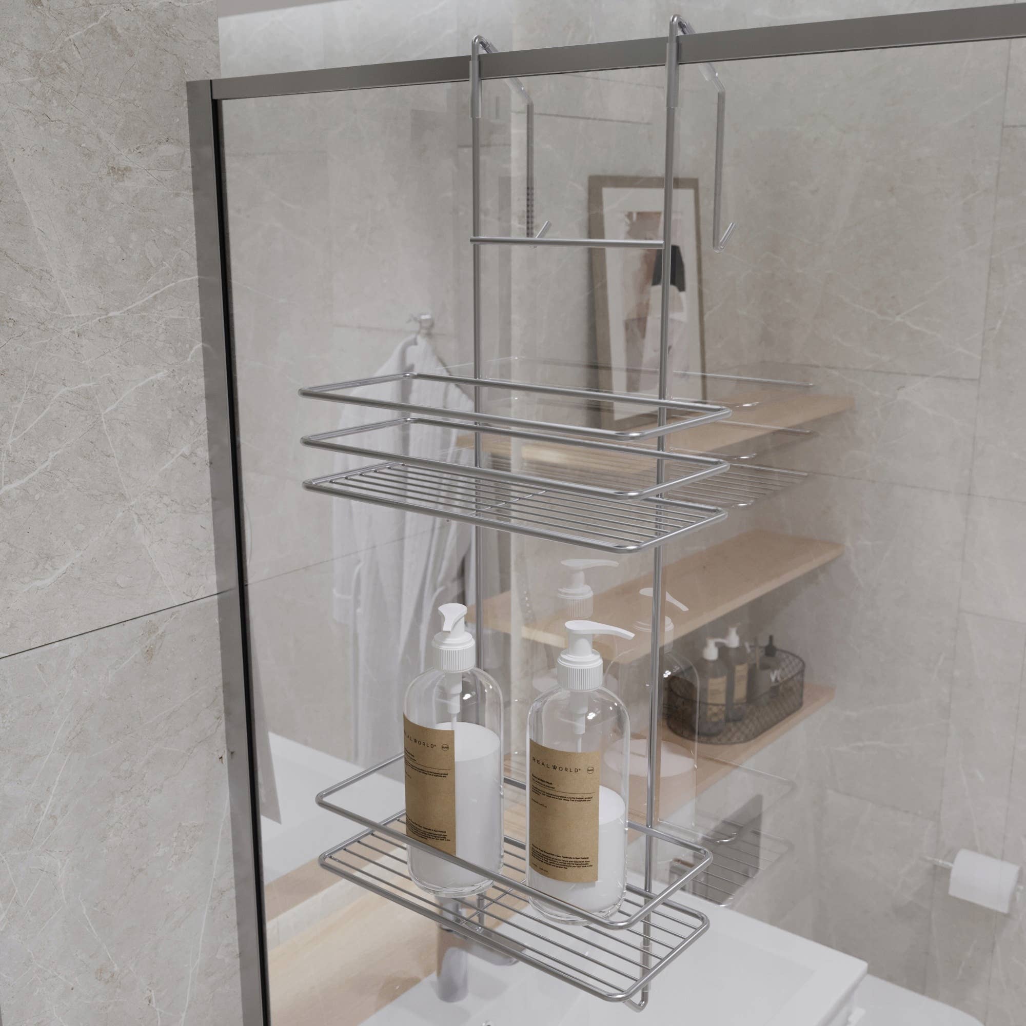 UMWCrafts – wholesale Free-standing shelf – Bathroom Shelf For A Shower Cabin, 2-Tier4