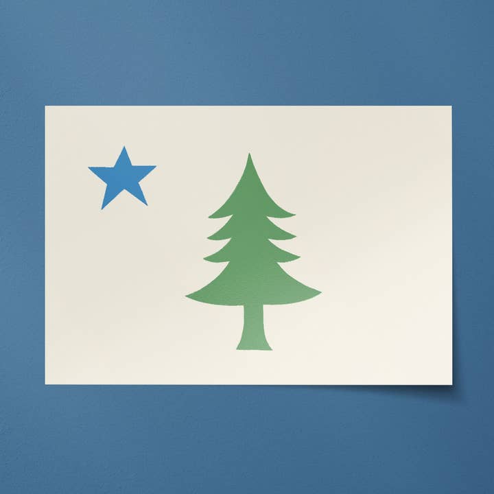 Maine Bicentennial 1901 Flag Sticker for wholesale by Little Something Co.