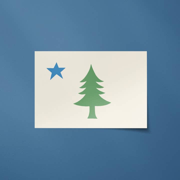 Maine Bicentennial 1901 Flag Sticker for wholesale by Little Something Co.