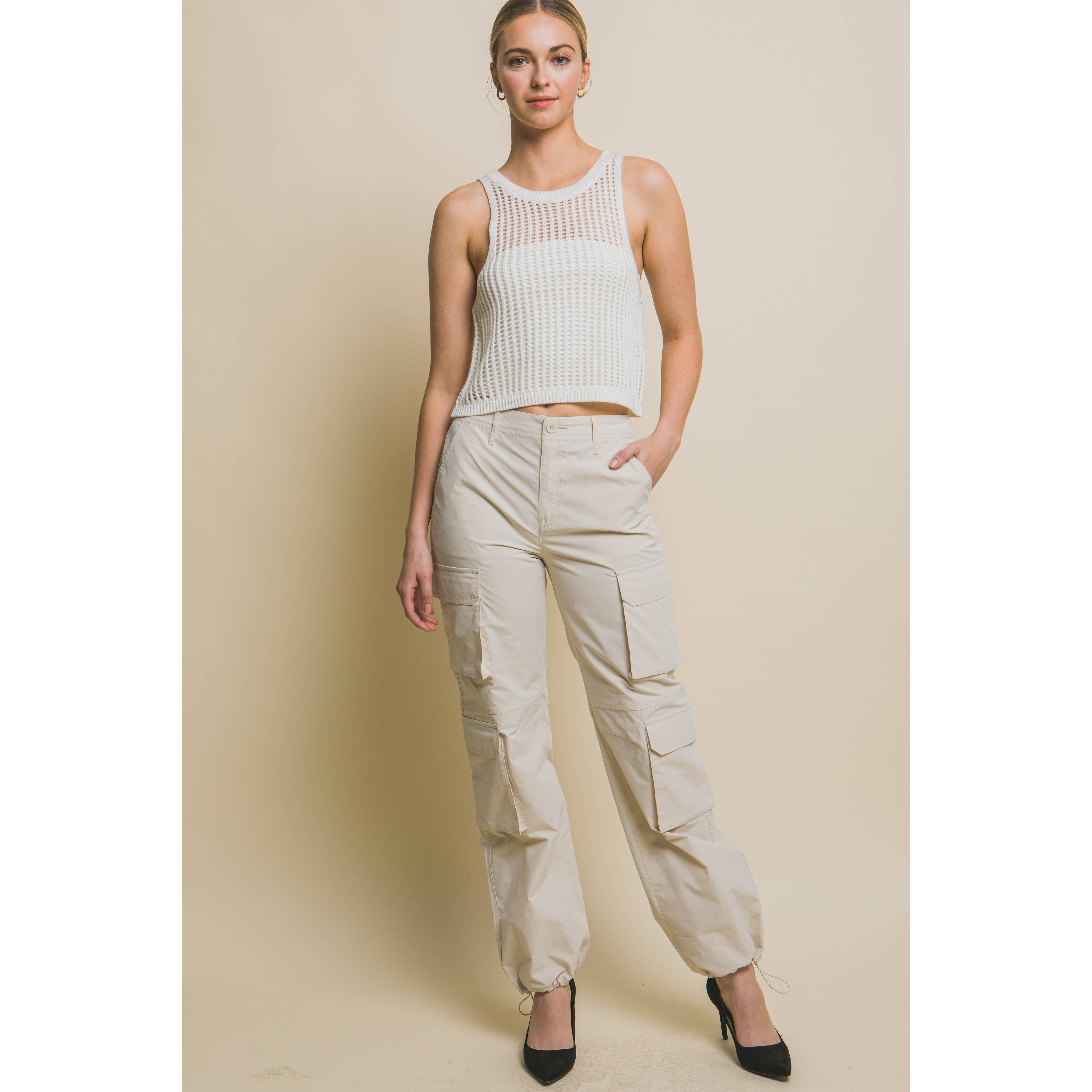 Paperdoll – Großhandel Strickoberteil – Damen – ÄRMELLOSES TANKPULLOVERTOP MIT OFFENEM STRICK17