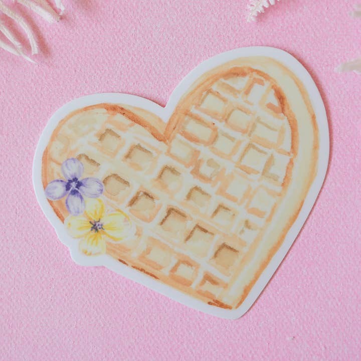 Stephanie Tara Stationery – Engroshandel Klistermærke – Vaffel hjerte foodie klistermærke0