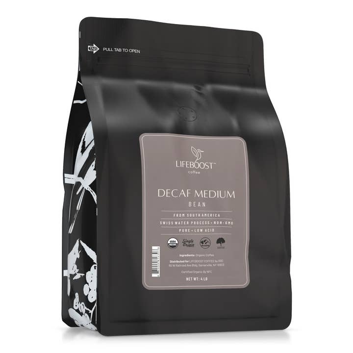 Lifeboost Coffee - Vente Grains de café - Décaféiné torréfaction moyenne 4 lb
