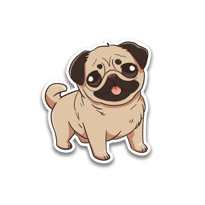 Pug Sticker for wholesale by Stick With Finn