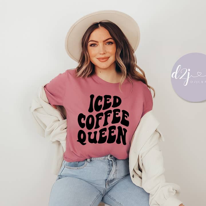 Iced Coffee Queen T-Shirt, Coffee Tee, Unisex Shirt. for wholesale by D2JCrafts