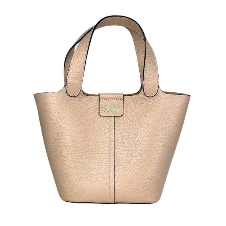 Chenson & Gorett - Vente Sac porté épaule – femme - Sac seau en cuir italien avec sac supplémentaire pour femme13