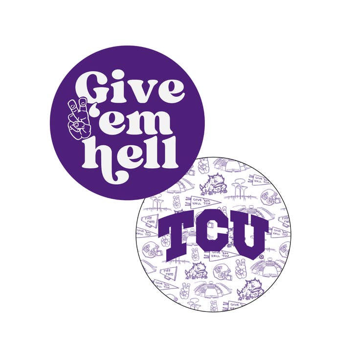 TCU Coasters for wholesale by Victory Lap